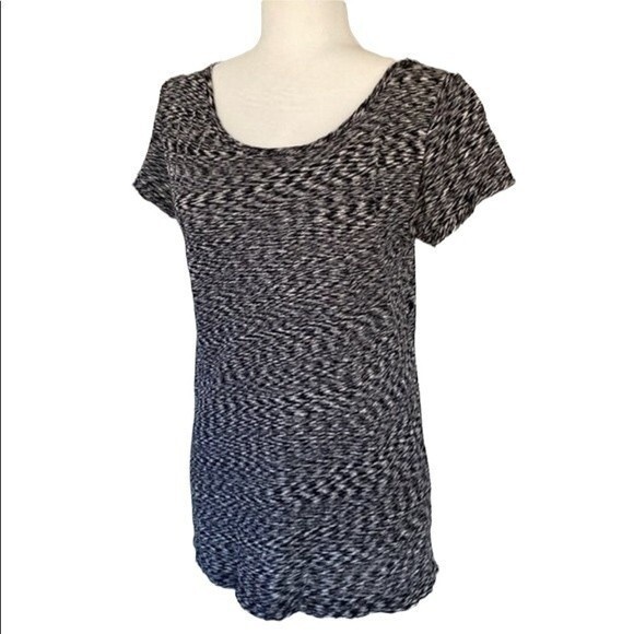 J Crew Space Dye Short Sleeve Tee Top Stretchy Cotton Lightweight Scoop Neck - Picture 1 of 14